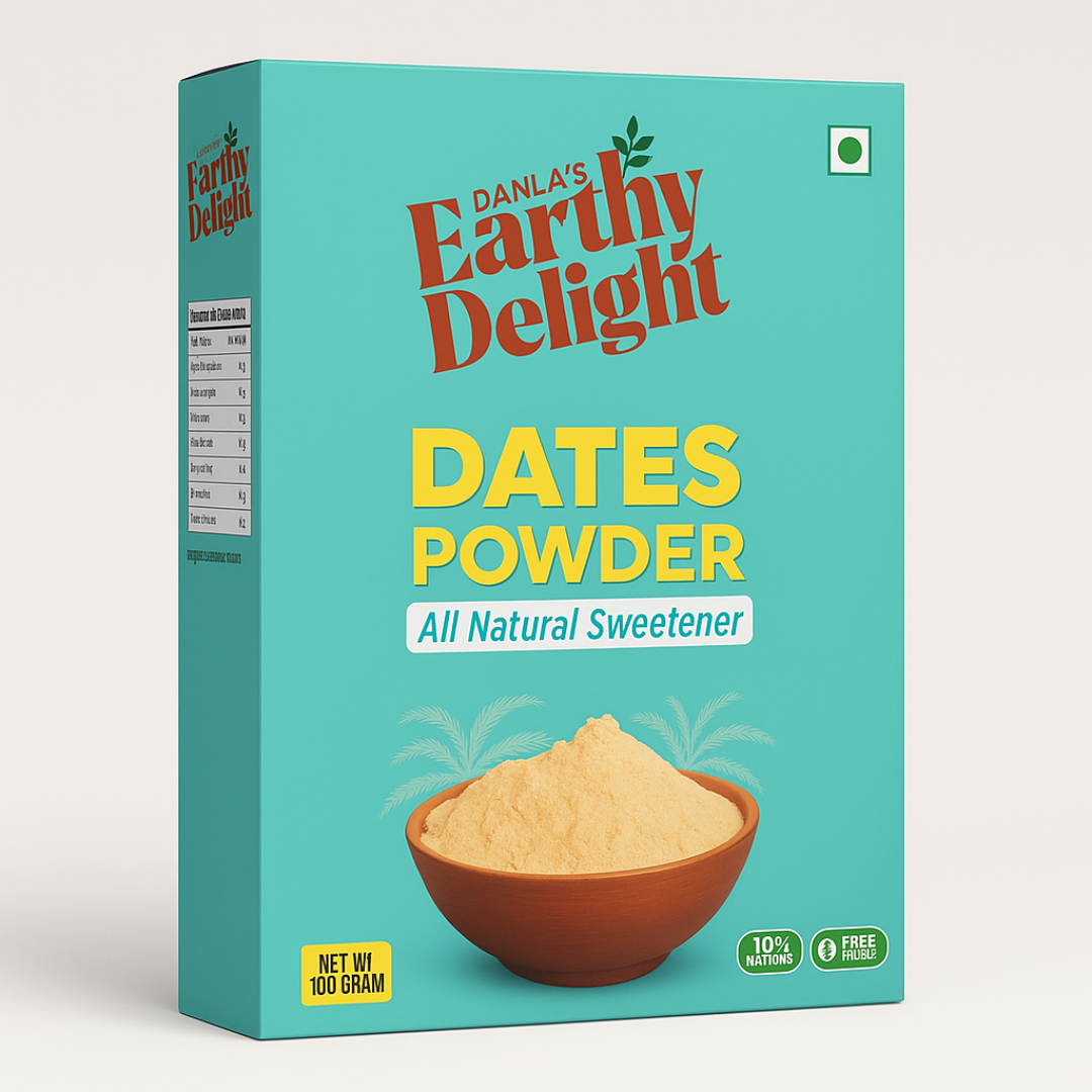 Danla's Earthy Delight - Seedless Arabian Date Powder | Kharik/Khajur Powder | 100% Natural Sweetener | No Preservatives, No Chemicals | Healthy Substitute for Refined Sugar | Dates Powder for Little Ones, 100g