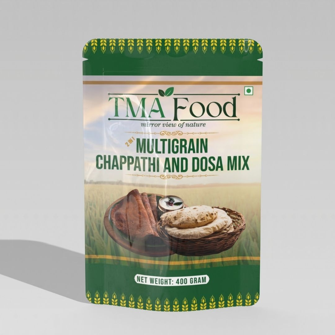 TMA Food - 2 in 1 Multigrain Chappathi And Dosa Mix | Instant Healthy Breakfast | High Fiber, Protein-Rich | 100% Natural & Preservative-Free | No Maida | 500 gram