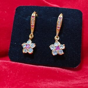 Elegant Impon Stone Fan Drop Earrings for Women | Ethnic Wedding & Festive Wear Jewellery | Gold Plated Imitation Earring