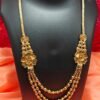 Traditional Floral Gold Beaded Layered Necklace for Women | Ethnic Wedding & Festive Wear Jewellery | Gold Plated Imitation Necklace