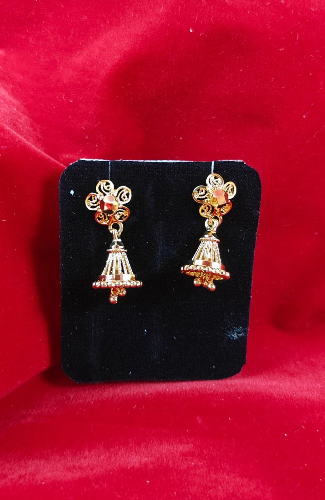 Classic Impon Flower Design Jhumka Earrings for Women | Ethnic Wedding & Festive Wear Jewellery | Gold Plated Imitation Earring
