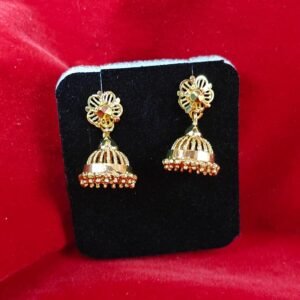 Traditional Impon Floral Jhumka Earrings for Women | Ethnic Wedding & Festive Wear Jewellery | Gold Plated Imitation Earring