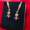 Elegant Impon Floral Stone Drop Earrings | Ethnic Wedding & Festive Wear Jewellery | Gold Plated Imitation Earring