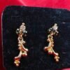 Elegant American Diamond Floral Drop Earrings | Ethnic Wedding & Festive Wear Jewellery | Gold Plated Imitation Earrings