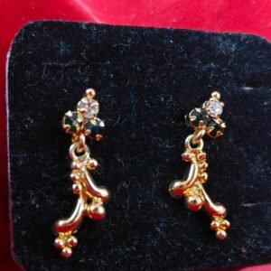 Elegant American Diamond Floral Drop Earrings | Ethnic Wedding & Festive Wear Jewellery | Gold Plated Imitation Earrings