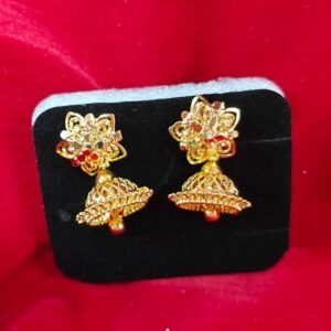Traditional Gold Plated Floral Jhumka Earrings | Ethnic Wedding & Festive Wear Jewellery | Gold Plated Imitation Earring