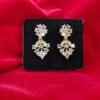 Elegant Impon Floral Crystal Drop Earrings | Ethnic Wedding & Festive Wear Jewellery| Ethnic Wedding & Festive Wear Jewellery | Gold Plated Imitation Earring
