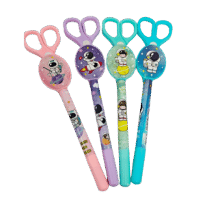 Cute Space Astronaut Scissor Gel Pen for Kids & Students | Smooth Writing Cartoon Pen