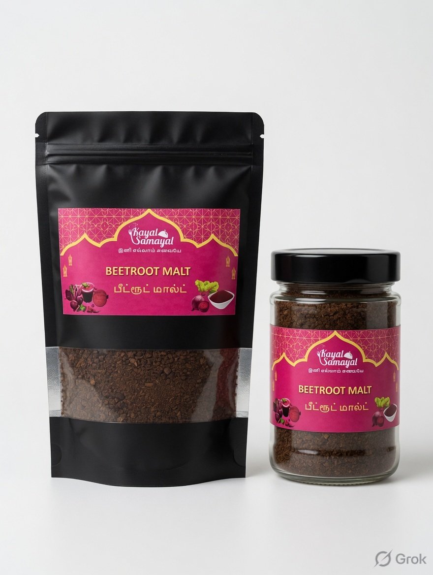 Kayal Samayal – Beetroot Health Malt | Nutritious Drink Mix for Kids & Adults | Rich in Iron, Vitamins & Protein | No Added Sugar | 250g