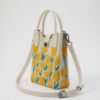 Cute Floral Mini Sling Tote Bag for Women & Girls | Tulip Knit Crossbody Handbag | Durable Premium Cloth Fabric | Soft Handle with Adjustable Strap