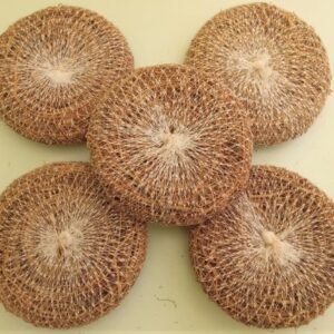 Natural Coconut Coir Round Dish Scrubber | Eco-Friendly Biodegradable Coconut Fibre Cleaning Pad