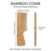 Premium Natural Bamboo Hair Comb | Eco-Friendly Anti-Static Wooden Wide Tooth Comb for Men, Women & Kids